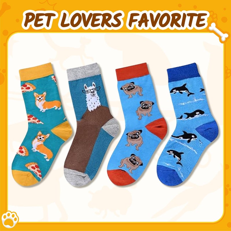 Happy Pop HAPPYPOP Animal Corgi Lover Gifts - Cute Corgi Shark Llama Socks for Kids 7-9 Years - Image 4
